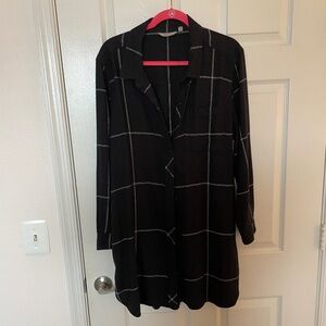 Athleta Checkered Button Down Flannel Tunic